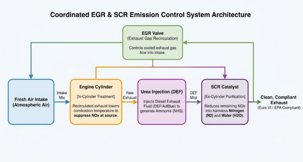 EGR + SCR Coordinated Operation Architecture Diagram